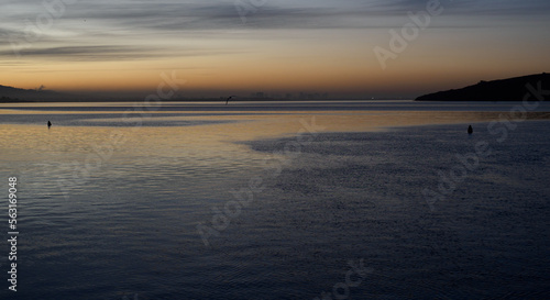 Blue purple orange early morning