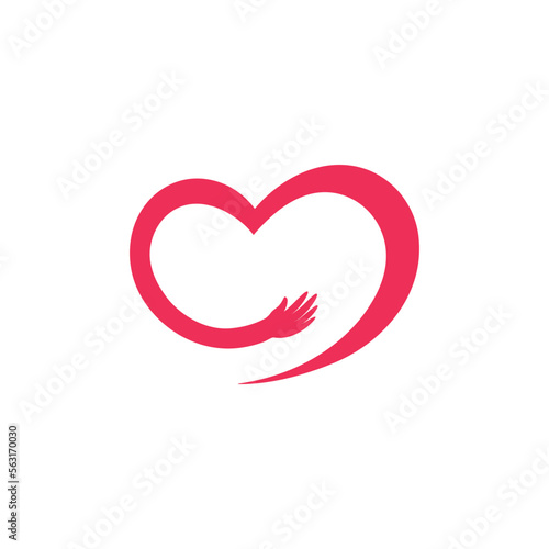 heart hands logo vector icon illustration