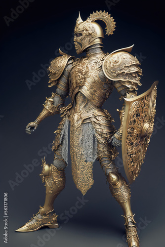 Fantasy hero in armor. sketch art for artist creativity and inspiration. generative AI