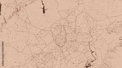 Madrid city map. Vintage. Old style. Detailed. 13 k x 7,5 k px. 144 ppi