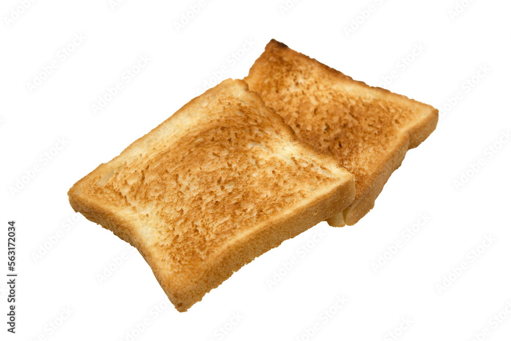Two sliced Toast Bread slices isolated on white Two sliced Toast Bread slices isolated on white