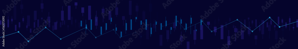 blue light effect chart graph market background business stock financial investment template 