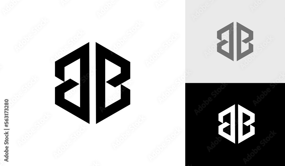 Letter BB initial hexagon monogram logo design vector Letter BB initial hexagon monogram logo design vector