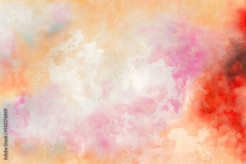 pastel watercolor with red pink white orange backdrop, painting soft colors © Michael