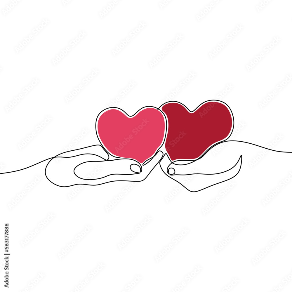 continuous drawing single line art illustration of a romantic couple