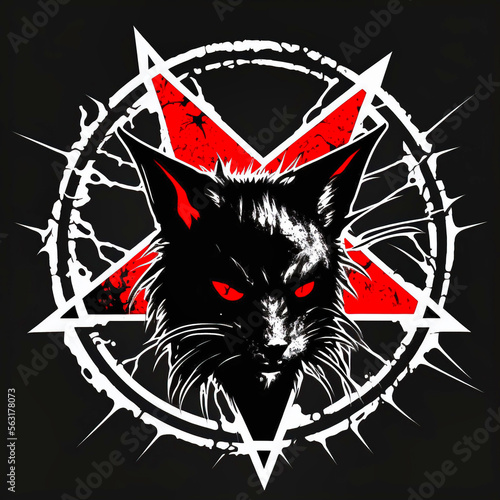Angry cat anarchist logo