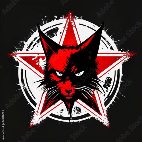 Angry cat anarchist logo