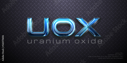 Metallic text uranium oxide editable text 3d shine font style