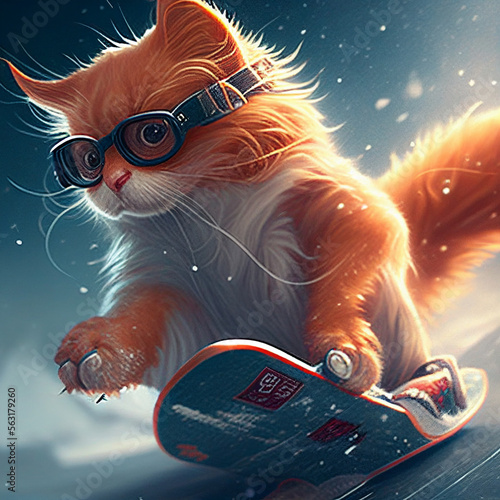 generative AI, valentine, love, love cats, word love, flowers, red, heart, flower heart, cat on a snowboard,