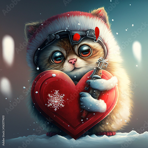 generative AI, valentine, love, love cats, word love, flowers, red, heart, flower heart, cat on a snowboard,