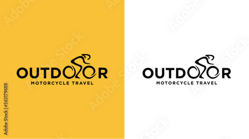 Adventure touring bike motorcycle logo travel concept Illustration