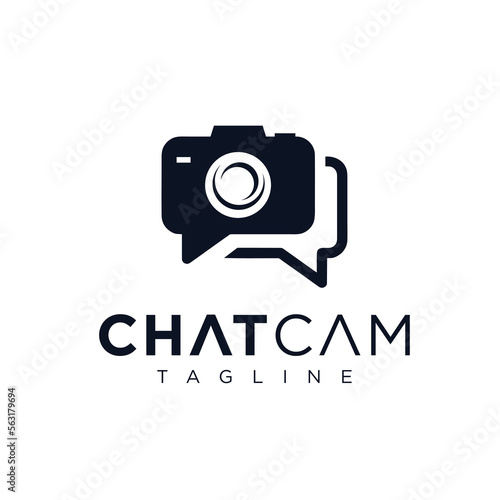 Chat Camera Talk Photography Logo Design Template Illustration