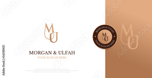 Initial MU Logo Design Vector 