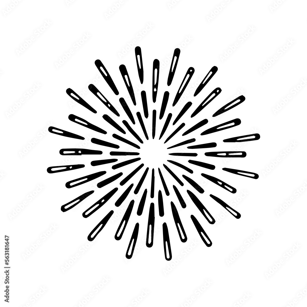 Sketch star burst line. Starburst explosion. Vector sun rays frame. Hand drawn boom. Sketch star burst line. Starburst explosion. Vector sun rays frame. Hand drawn boom.