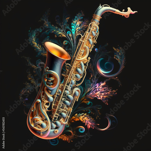 Saxophone illustration background, music