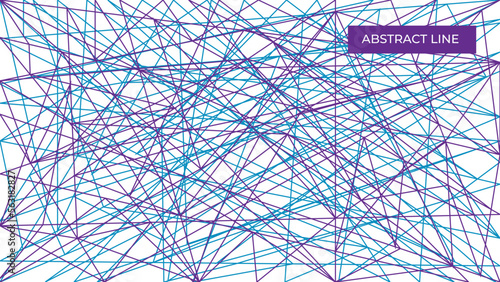 Asymmetrical with random chaotic lines abstract geometric pattern 
