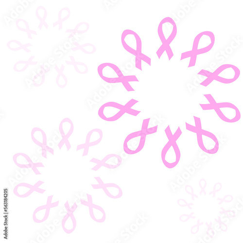vector illustration of a pink background with pink ribbon, symbol of breast cancer day.