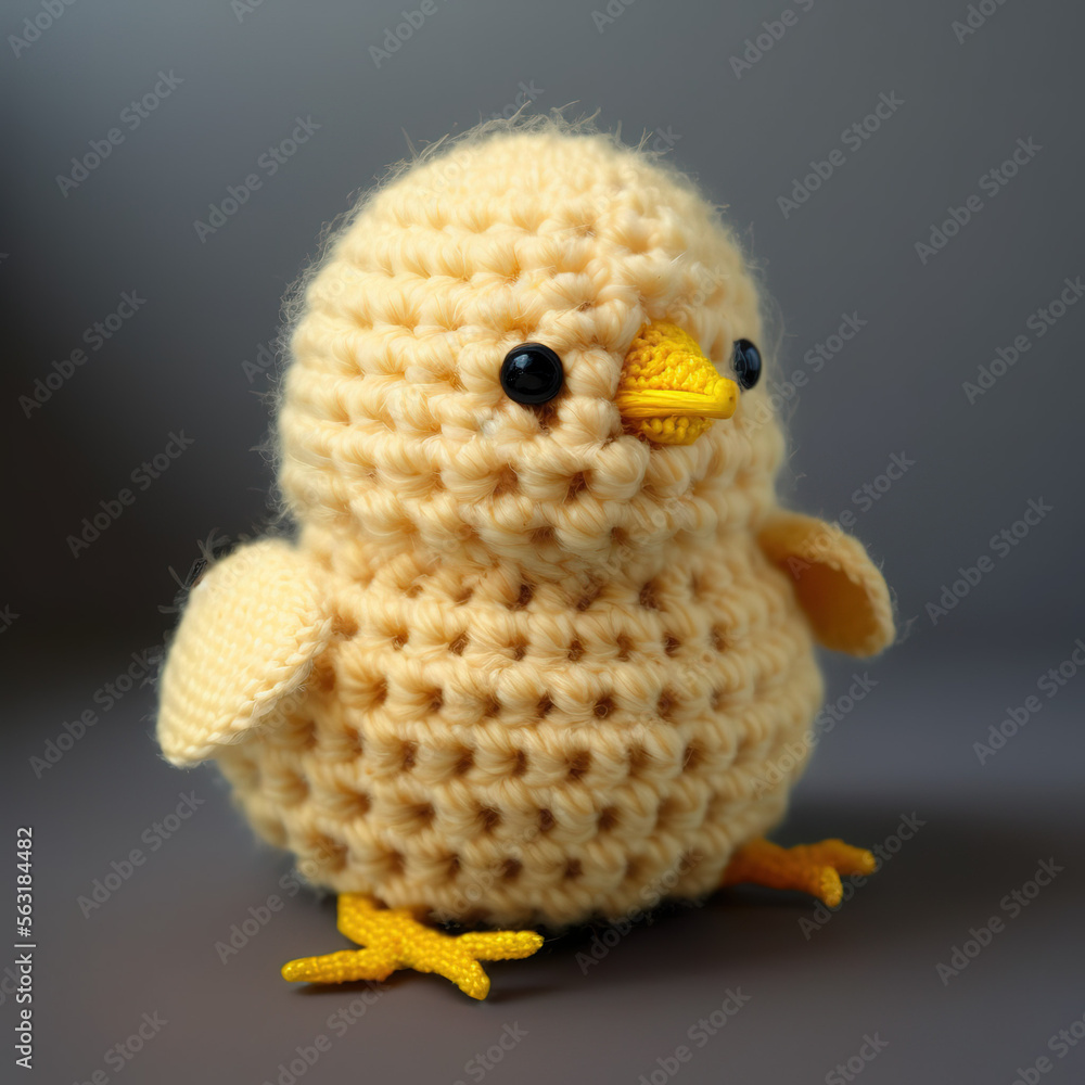 Knit Crochet Yellow Chick | Midjourney Generative Ai Knit Crochet Yellow Chick | Midjourney Generative Ai