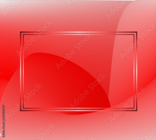 Vector illustration of an abstract red background with golden frames and space for text