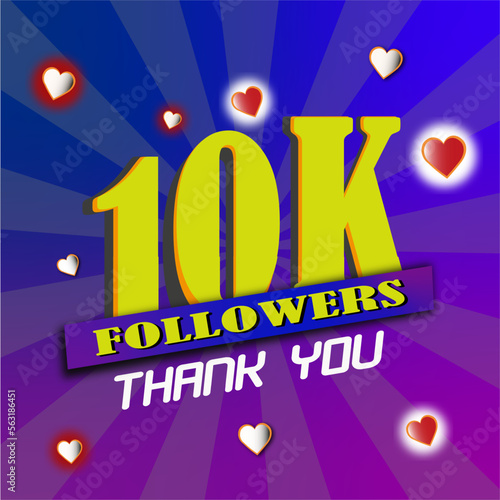 Thank you followers peoples 10k online social vector image - 10k subscribers