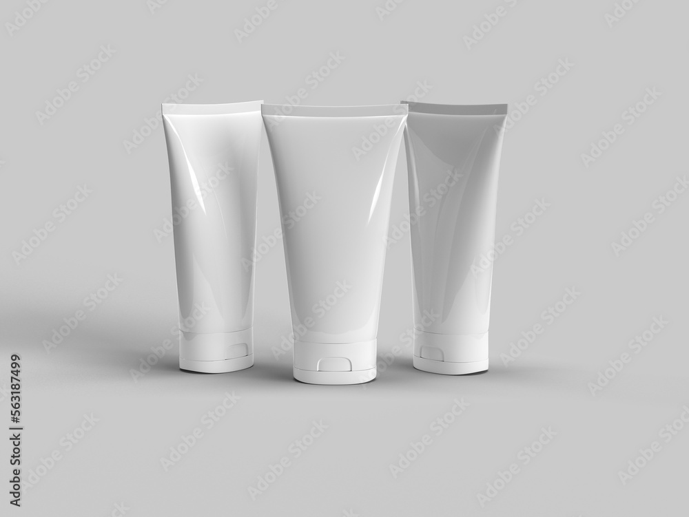 3d rendering blank cosmetic tube mockup. 3d illustration 3d rendering blank cosmetic tube mockup. 3d illustration