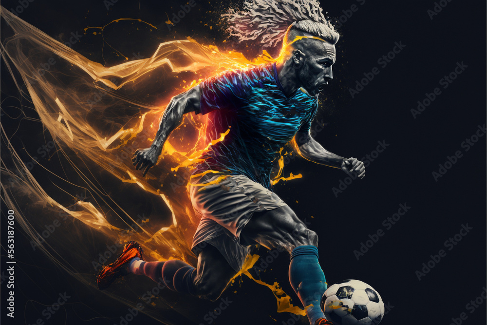Obraz premium The Beautiful Game: An Illustrative Tribute to Soccer (AI Generated)