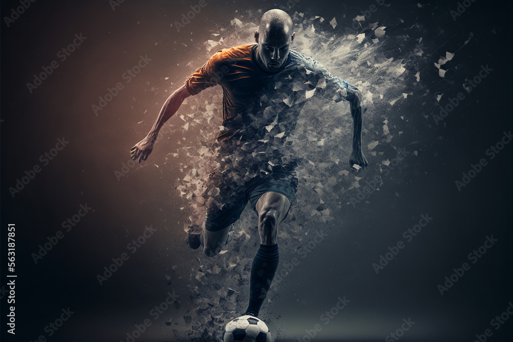 Naklejka premium The Beautiful Game: An Illustrative Tribute to Soccer (AI Generated)