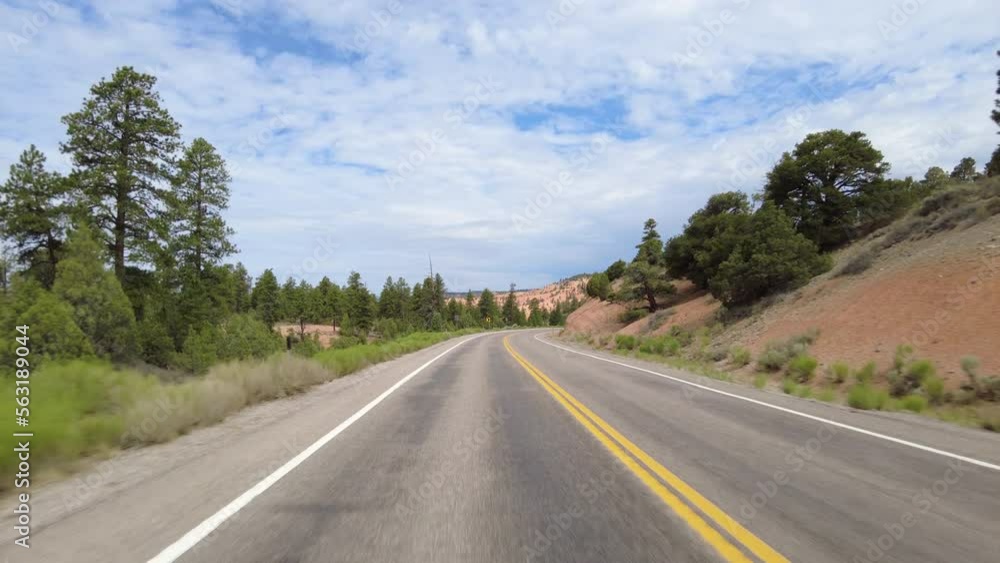 Driving Plate Utah Scenic Byway 12 Eastbound Red Canyon Multicam Set 16 Rear View Southwest USA Driving Plate Utah Scenic Byway 12 Eastbound Red Canyon Multicam Set 16 Rear View Southwest USA