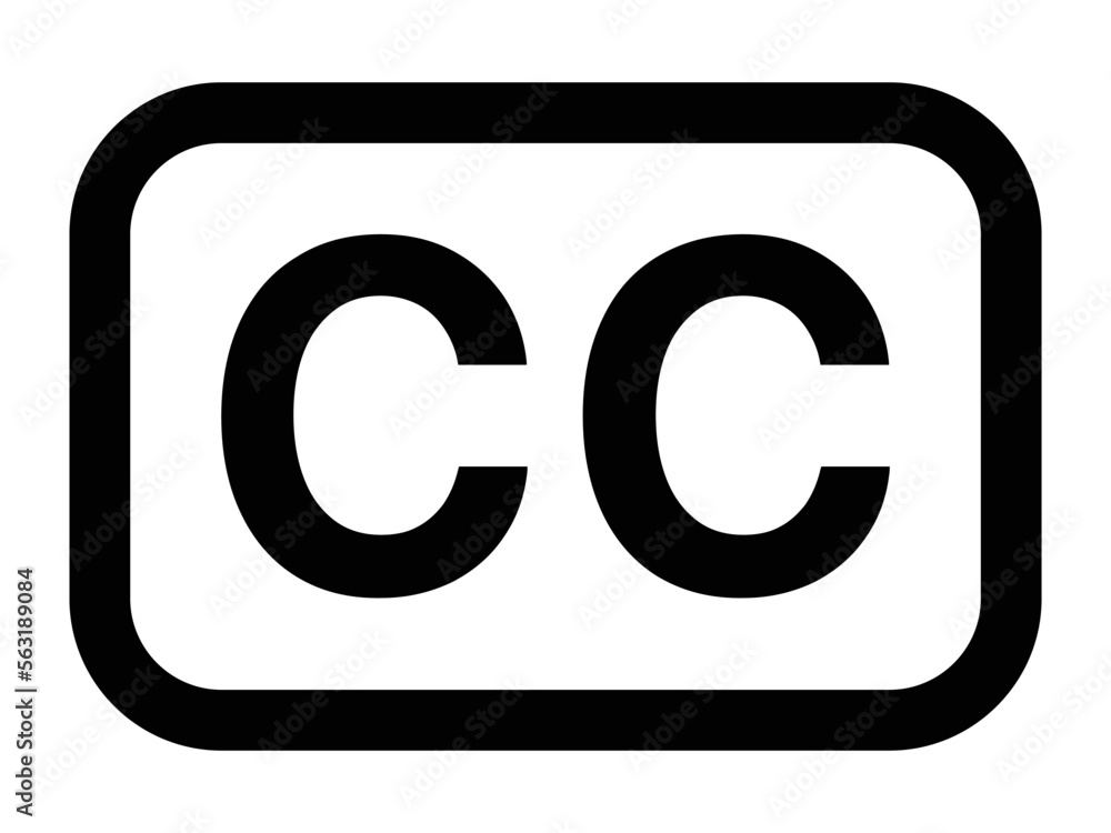 Closed captioning or subtitling line art vector icon for apps and