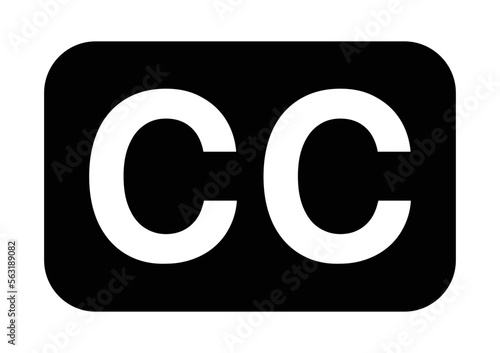Closed captioning or subtitling flat vector icon for apps and websites