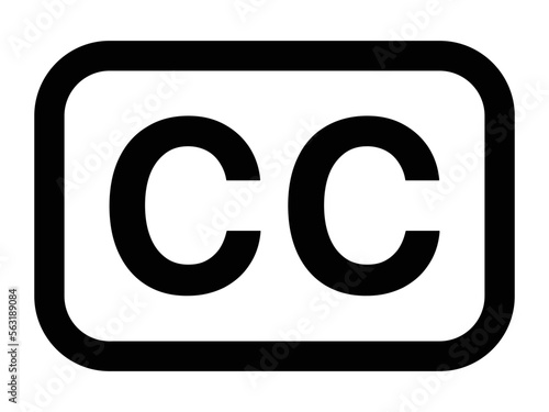 Closed captioning or subtitling line art vector icon for apps and websites