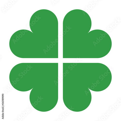 Luck or stylized lucky four leaf clover flat green vector icon for apps and websites