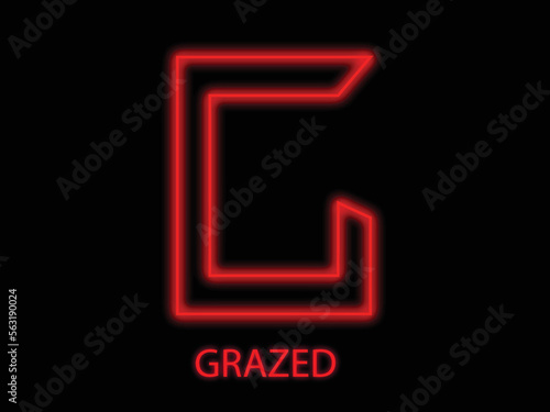 glowing neon letter logo design vector and template