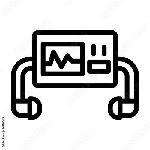 defibrillator line icon illustration vector graphic