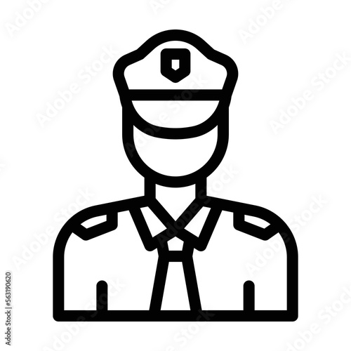 policeman line icon illustration vector graphic