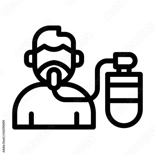 oxygen line icon illustration vector graphic
