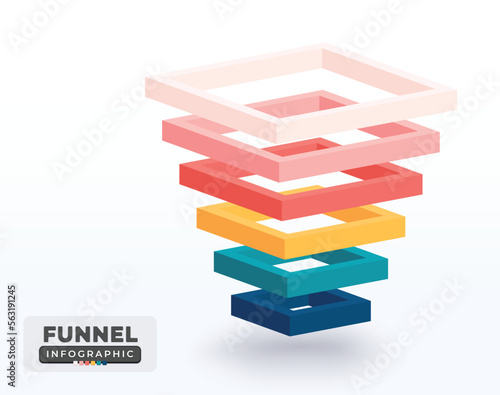 Business sales funnel infographic template.
