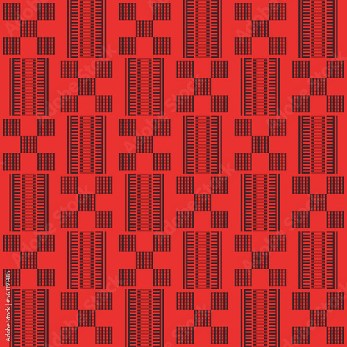 Kente cloth. African textile. Ethnic seamless pattern. Tribal geometric print. 