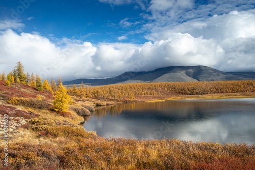 Far East of Russia, Magadan region, Susumansky district, lake Malyk..Surroundings of the mountain lake Malyk in the north of the Far East is located five hundred kilometers from the city of Magadan.. © voldemar992