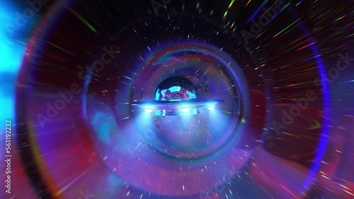 UFO spaceship and space-time tunnel VJ loop
