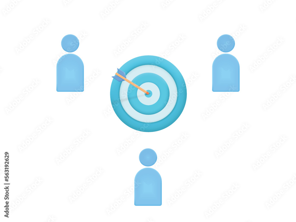 employess aiming at shooting mark. business team goals icon employess aiming at shooting mark. business team goals icon