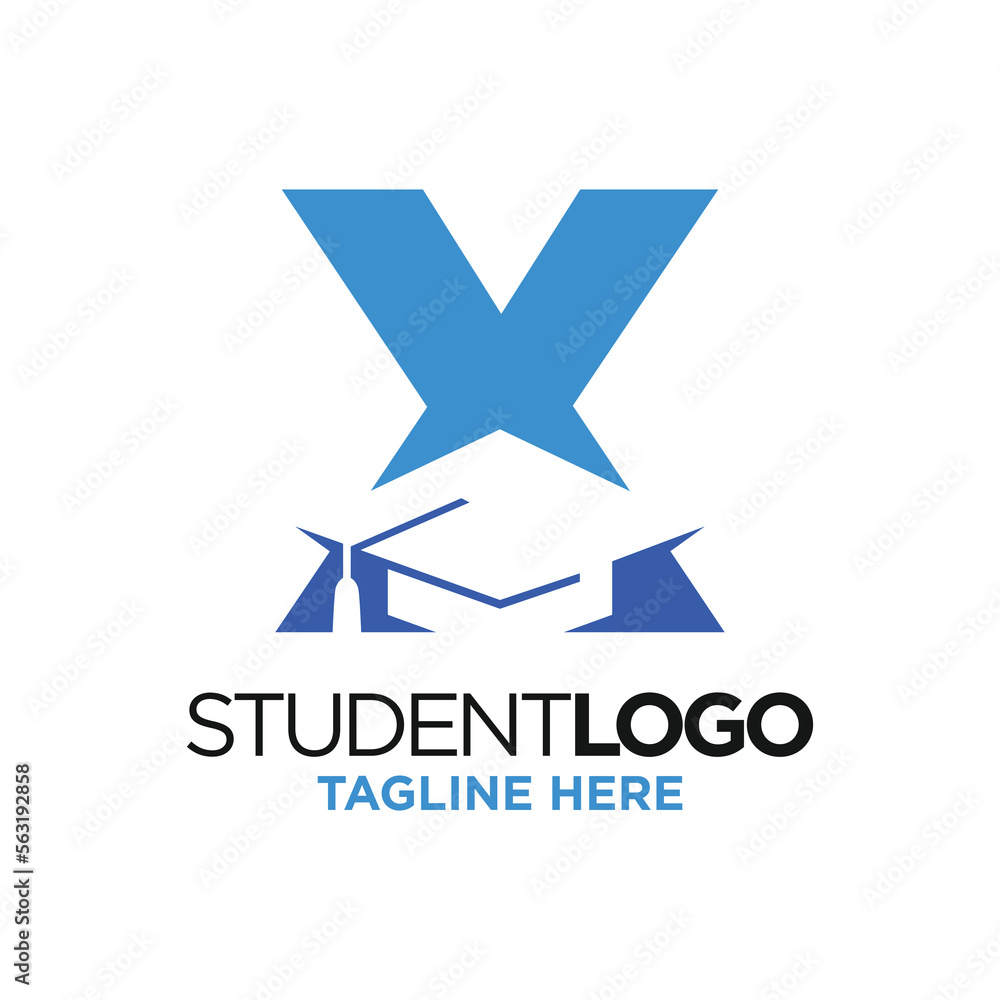 Letter X Graduation Hat Logo Design Template Inspiration, Vector Illustration. Letter X Graduation Hat Logo Design Template Inspiration, Vector Illustration.