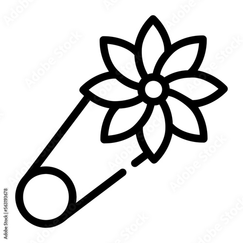 brooch line icon