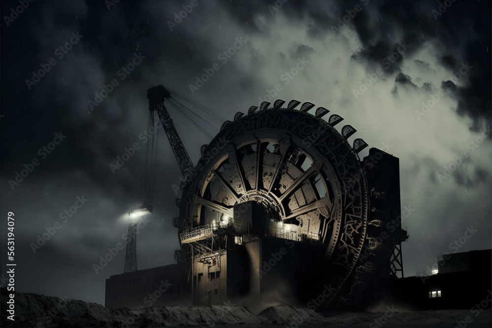 Coal mining working machine, underground mine mesh, heavy industry. Coal mining working machine, underground mine mesh, heavy industry.