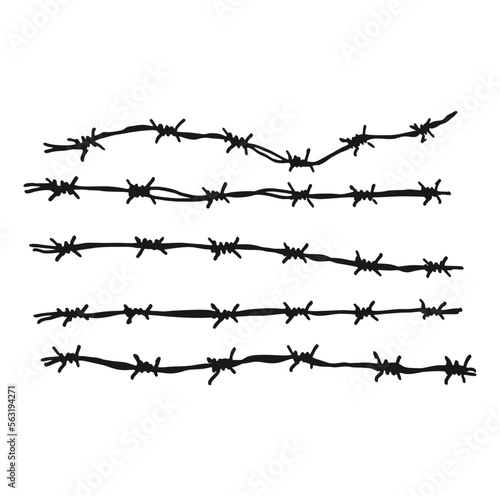 Barbed wire vector illustration. Protection security symbol.