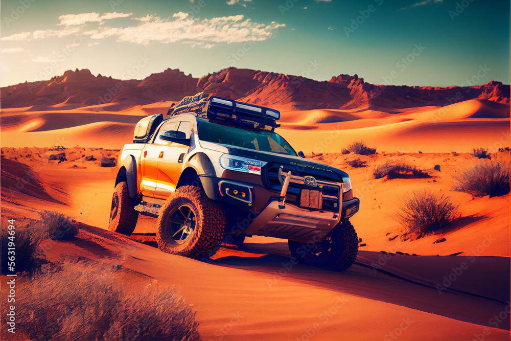 off road vehicle in desert