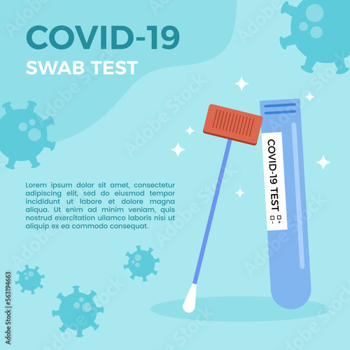 Illustration of Covid-19 swab test tool concept vector design