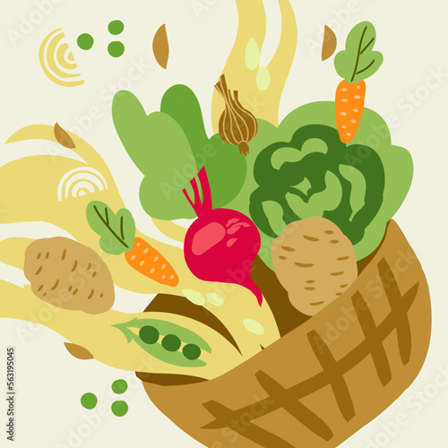 Vegetable. Healthy eating. Organic food. Eco healthy ingredient For poster, banner, coupon. Vector illustration. Sketch