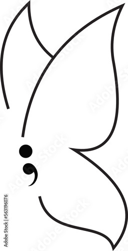 Butterfly Semicolon for Support Mental Health
