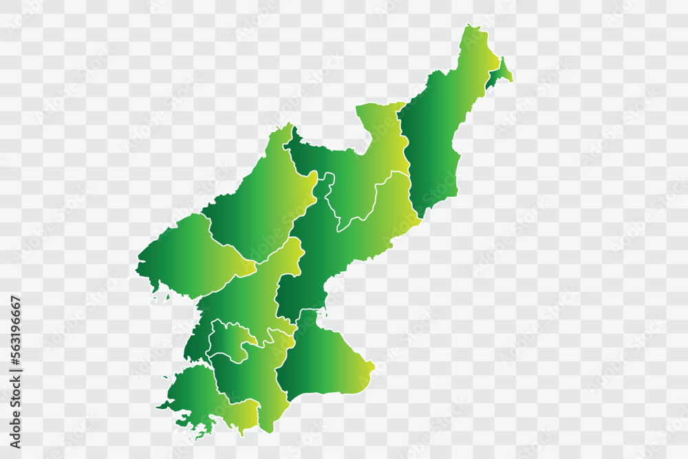 North Korea Map yellowish green Color Background quality files png